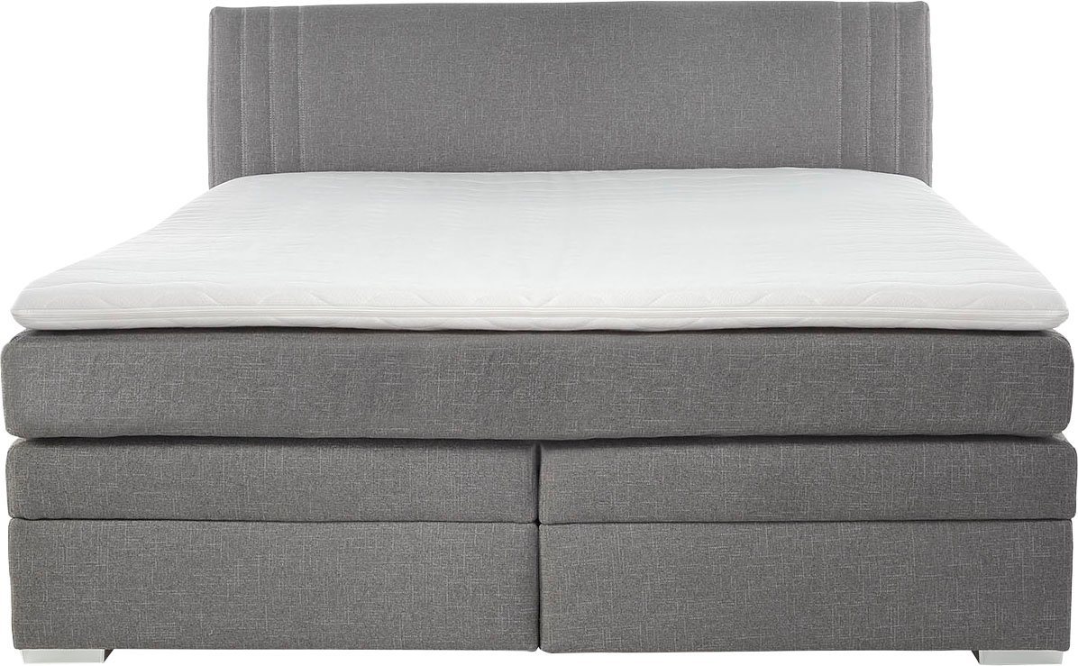 Jockenhöfer Gruppe Boxspringbett AMIRA, mit Bettkasten & Bonell- oder Tonnentaschen-Federkernmatratze (inkl. 6cm PUR-Schaum-Topper), gepolstertes Kopfteil, Stru – Bild 3 von 5