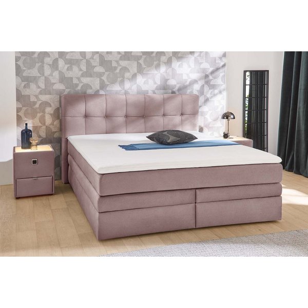 Jockenhöfer Gruppe Boxspringbett AMY mit Bettkasten, inkl. Taschenfederkernmatratze Härtegrad H3-H4, mit 6 cm Kaltschaum-Topper, Samt-Bezug, 180x200 und 200x200