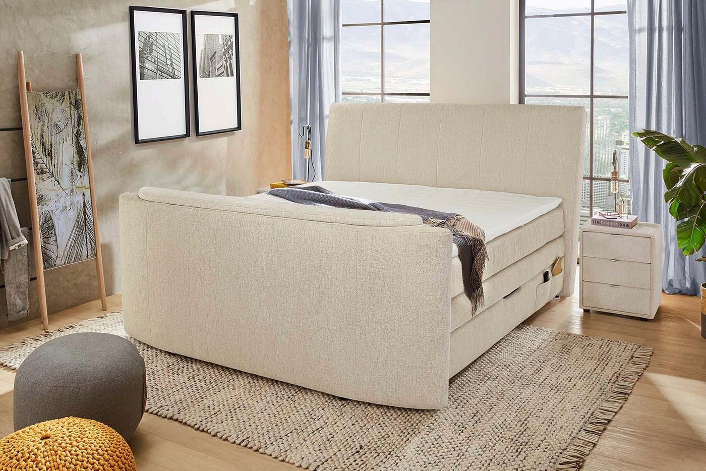 Jockenhöfer Gruppe Boxspringbett BEL AIR, Stauraumbett mit Bettkasten und TV-Lift, inkl. 7-Zonen-TTFK-Matratze H3/H4 und Kaltschaumtopper, 180cm x 200cm – Bild 3 von 5