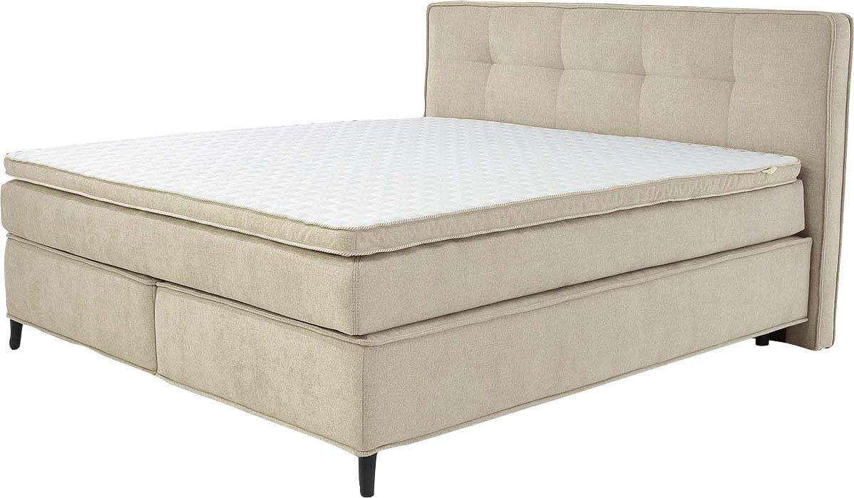 Jockenhöfer Gruppe Boxspringbett CAPELLO, inkl. Taschenfederkernmatratze H3-H4 und 6cm Kaltschaumtopper, Bezug: Flachgewebe, 160x200 oder 180x200 cm – Bild 2 von 5