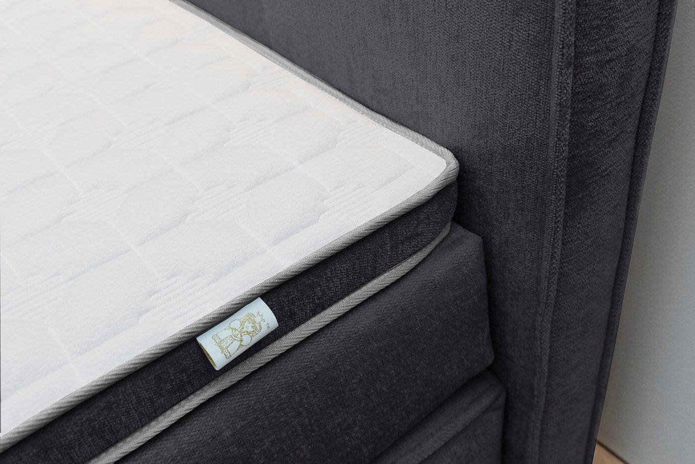 Jockenhöfer Gruppe Boxspringbett CAPELLO, inkl. Taschenfederkernmatratze H3-H4 und 6cm Kaltschaumtopper, Bezug: Feingewebe, 160x200 oder 180x200 cm – Bild 2 von 5