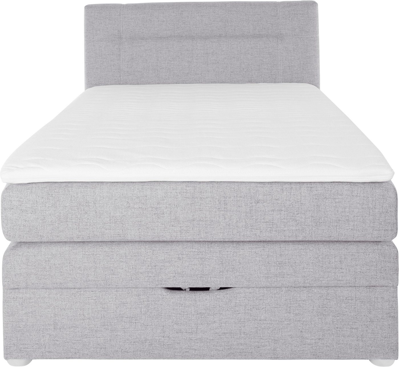 Jockenhöfer Gruppe Boxspringbett CARMEN, Stauraumbett mit Bettkasten & Bonnell-/TTFK-Matratze, Inkl. PUR-Schaum-Topper, weicher Webstoff-Bezug, 120/140 cm x200  – Bild 3 von 5