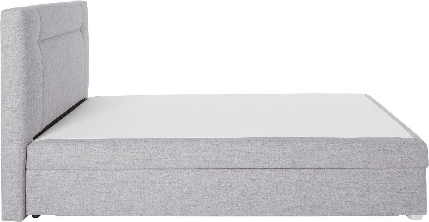 Jockenhöfer Gruppe Boxspringbett CARMEN, Stauraumbett mit Bettkasten & Bonnell-/TTFK-Matratze, Inkl. PUR-Schaum-Topper, weicher Webstoff-Bezug, 120/140 cm x200  – Bild 4 von 5