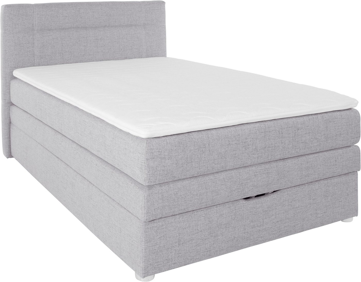 Jockenhöfer Gruppe Boxspringbett CARMEN, Stauraumbett mit Bettkasten & Bonnell-/TTFK-Matratze, Inkl. PUR-Schaum-Topper, weicher Webstoff-Bezug, 120/140 cm x200  – Bild 2 von 5