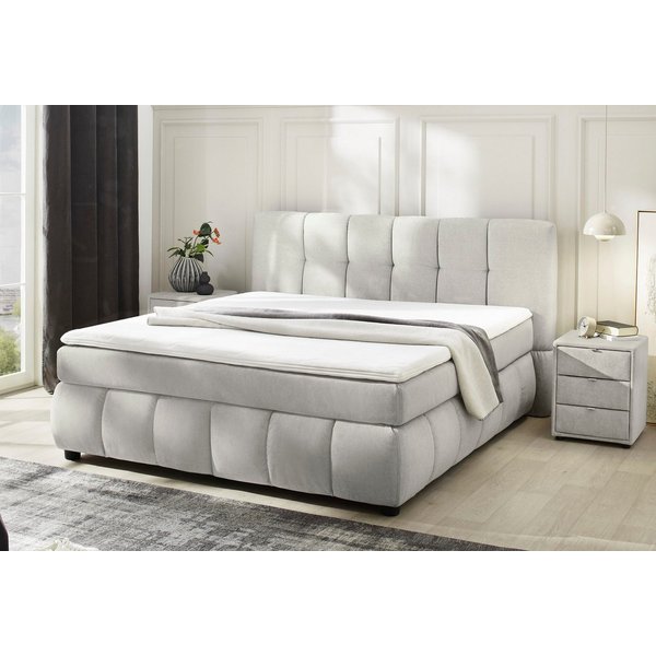 Jockenhöfer Gruppe Boxspringbett Cora, Wende-Bonell-Federkern-Matratze (H2/H3), PU-Schaum Topper