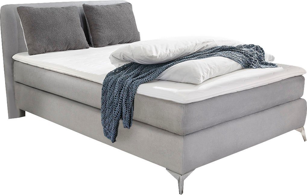 Jockenhöfer Gruppe Boxspringbett ELFIE inkl. Bonnell- oder TTFK-Matratze H2-H4, mit 6 cm Topper, Luxus-Microfaser-Bezug, 90/140/180 cm x 200 cm – Bild 2 von 5