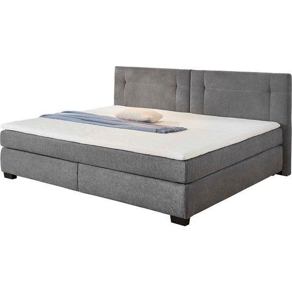 Jockenhöfer Gruppe Boxspringbett FAMILY, Familienbett mit Taschenfederkernmatratze H3, mit Kaltschaum-Topper, hochwertiger Microfaser-Bezug, 240x200 cm