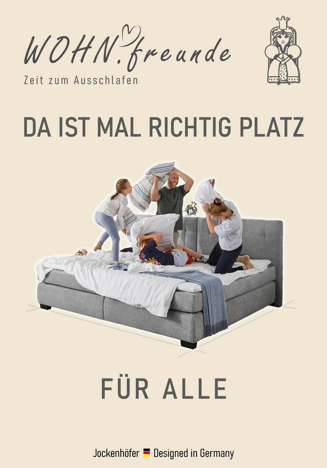 Jockenhöfer Gruppe Boxspringbett FAMILY, Familienbett mit Taschenfederkernmatratze H3, mit Kaltschaum-Topper, hochwertiger Microfaser-Bezug, 240x200 cm – Bild 2 von 5