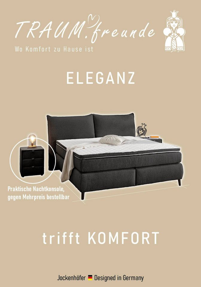 Jockenhöfer Gruppe Boxspringbett HACIENDA inkl. 7-Zonen-TTFK-Matratze H3/H4, mit 6 cm Kaltschaum-Topper, eleganter Bezug, 180 cm x 200 cm – Bild 3 von 5
