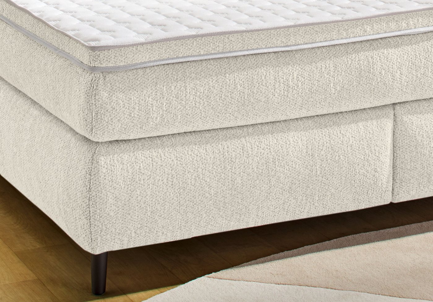 Jockenhöfer Gruppe Boxspringbett ISABELLA inkl. 7-Zonen-TTFK-Matratze H3/H4, mit Kaltschaum-Topper, Chenille-Bezug, 160/180 cm x 200 cm – Bild 3 von 5