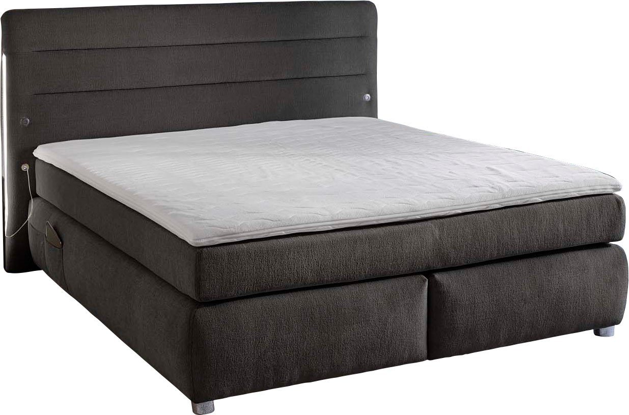 Jockenhöfer Gruppe Boxspringbett LIVIA inkl. 7-Zonen-TTFK-Matratze H3/H4, mit Topper, LED & 4x USB-Ports, Chenille-Bezug, 180 cm x 200 cm – Bild 2 von 5
