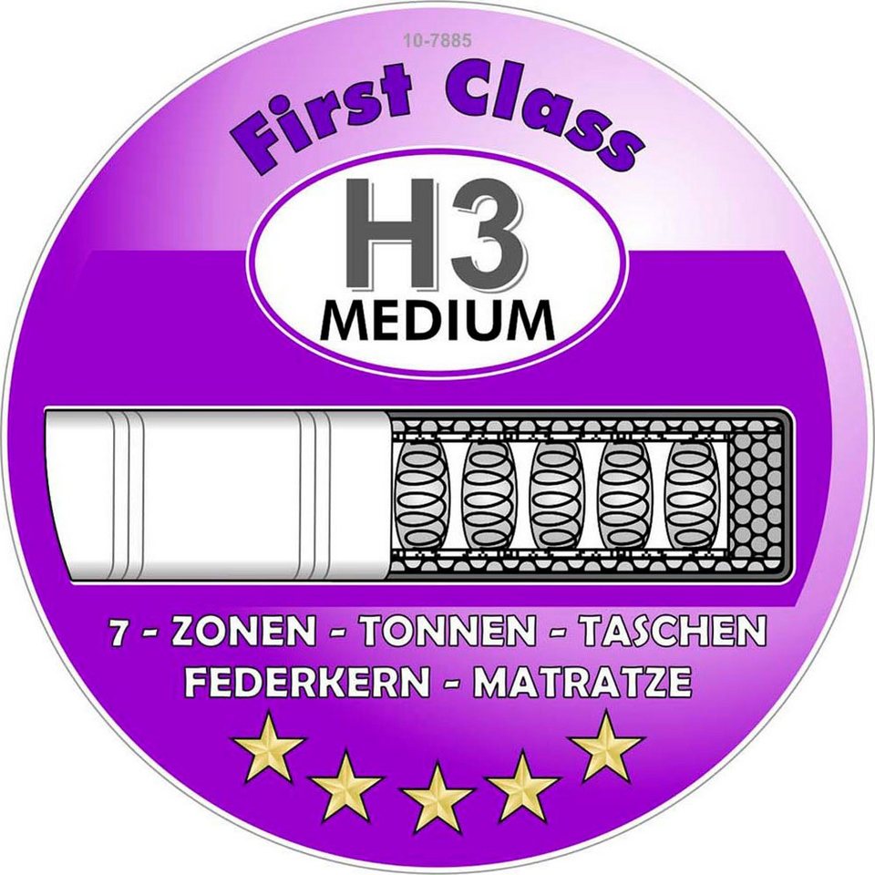 Jockenhöfer Gruppe Boxspringbett LIVIA inkl. 7-Zonen-TTFK-Matratze H3/H4, mit Topper, LED & 4x USB-Ports, Chenille-Bezug, 180 cm x 200 cm – Bild 4 von 5