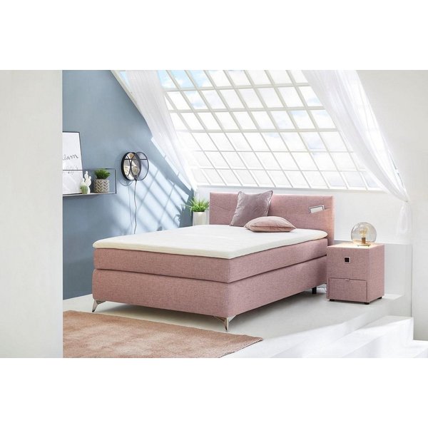 Jockenhöfer Gruppe Boxspringbett Nora erhältlich in den Größen 100,120 & 140cm, mit Topper und höhenvariablem Kopfteil