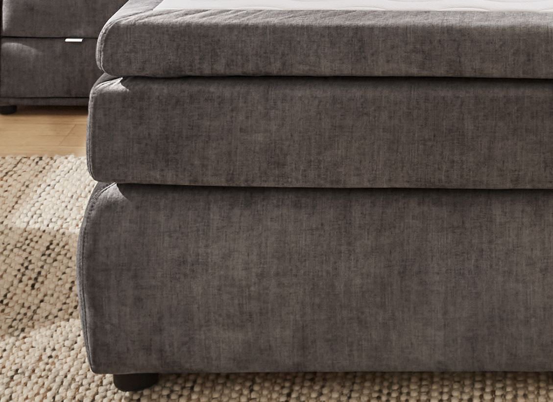 Jockenhöfer Gruppe Boxspringbett SOPHIA inkl. 7-Zonen-TTFK-Matratze H3/H4, 9 cm Kaltschaum-Topper, gerafftes Kopfteil, 180 cm x 200 cm – Bild 4 von 5