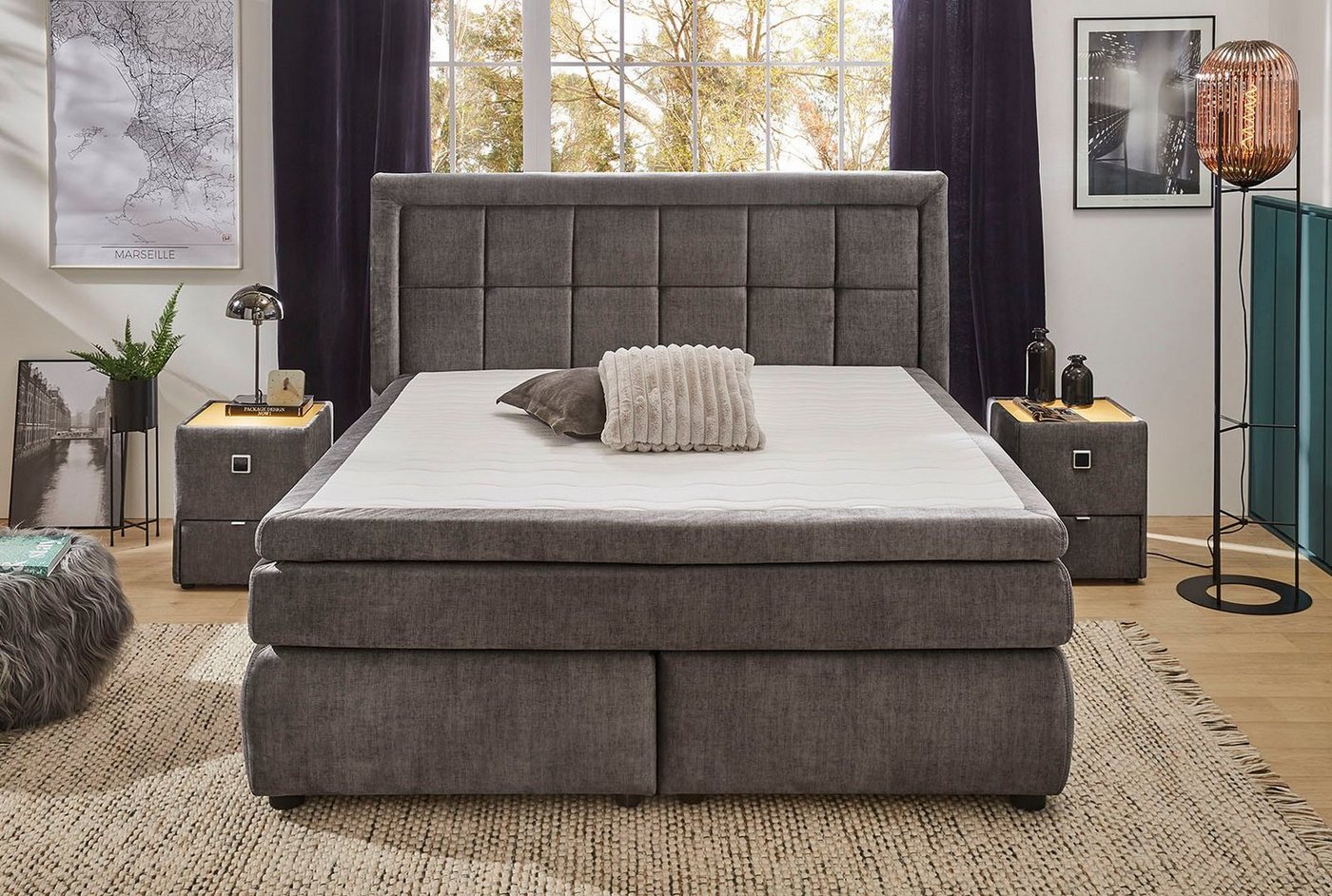 Jockenhöfer Gruppe Boxspringbett SOPHIA inkl. 7-Zonen-TTFK-Matratze H3/H4, 9 cm Kaltschaum-Topper, gerafftes Kopfteil, 180 cm x 200 cm – Bild 5 von 5