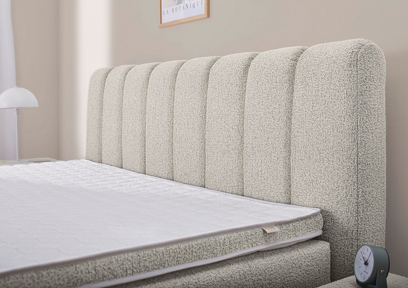 Jockenhöfer Gruppe Boxspringbett TILDA, wahlweise mit Bettkasten, mit Taschenfederkernmatratze H3-H4, mit Kaltschaumtopper, hochwertiger Strukturstoff-Bezug, 18 – Bild 4 von 5