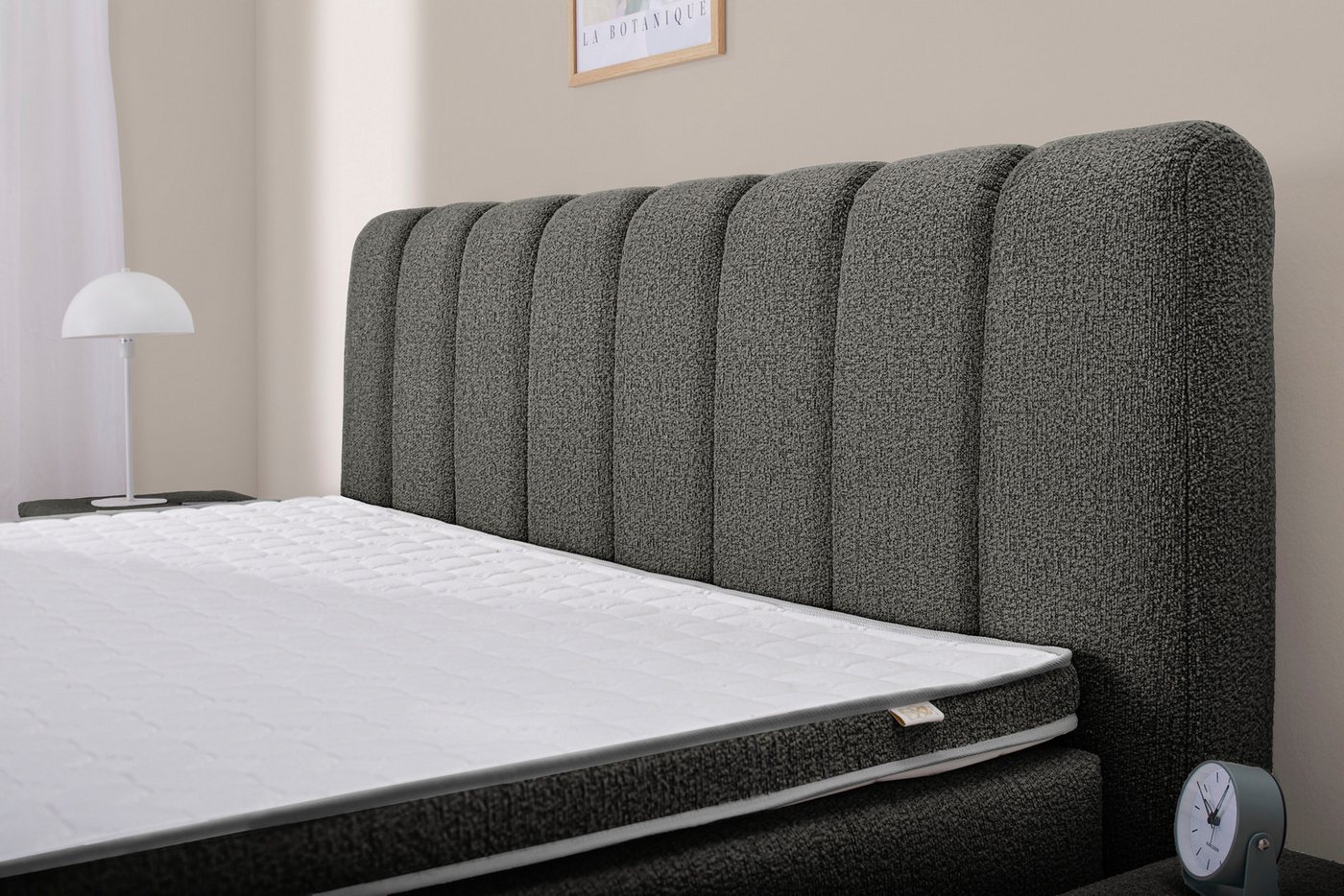 Jockenhöfer Gruppe Boxspringbett TILDA, wahlweise mit Bettkasten, mit Taschenfederkernmatratze H3-H4, mit Kaltschaumtopper, hochwertiger Strukturstoff-Bezug, 18 – Bild 3 von 5