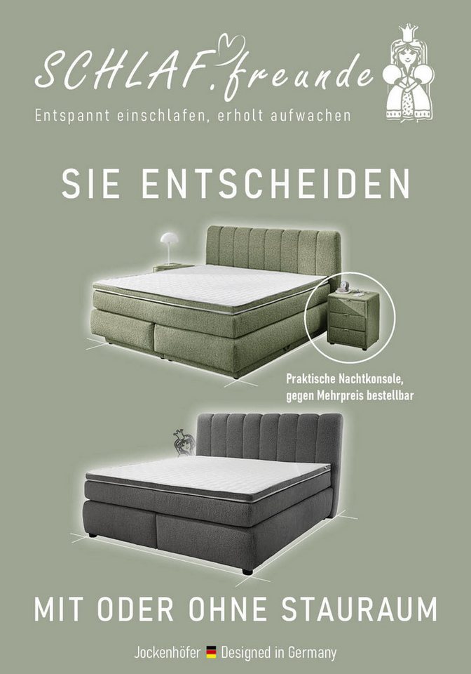 Jockenhöfer Gruppe Boxspringbett TILDA, wahlweise mit Bettkasten, mit Taschenfederkernmatratze H3-H4, mit Kaltschaumtopper, hochwertiger Strukturstoff-Bezug, 18 – Bild 5 von 5