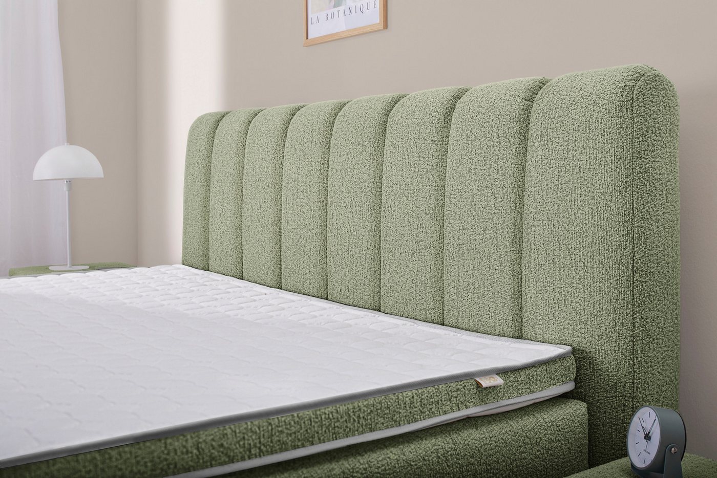 Jockenhöfer Gruppe Boxspringbett TILDA, wahlweise mit Bettkasten, mit Taschenfederkernmatratze H3-H4, mit Kaltschaumtopper, hochwertiger Strukturstoff-Bezug, 18 – Bild 3 von 5