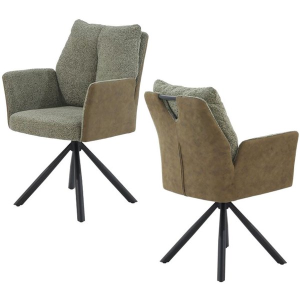 Jockenhöfer Gruppe Drehstuhl Shelby (Set, 2 St), 4-Fuss-Stuhl, 360° drehbar, Taschenfederkern, bis 150kg belastbar