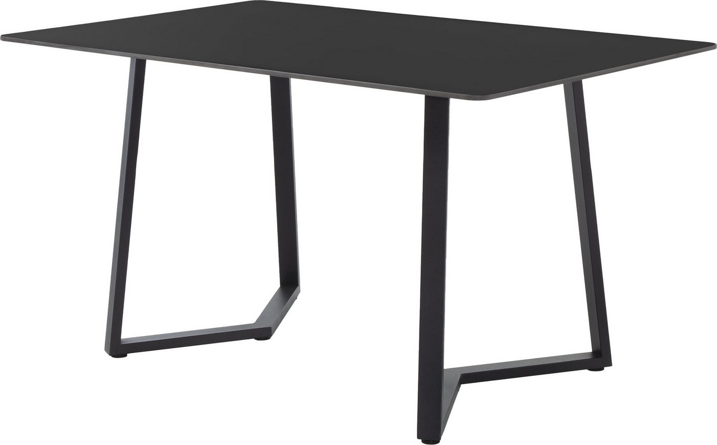 Jockenhöfer Gruppe Eckbankgruppe Tisch, Bank und 2 Stühle, Taschenfederkern, (Set, 4-tlg), Tisch (140x90cm) schwarz, Bank und Stühle anthrazit oder beige – Bild 3 von 5