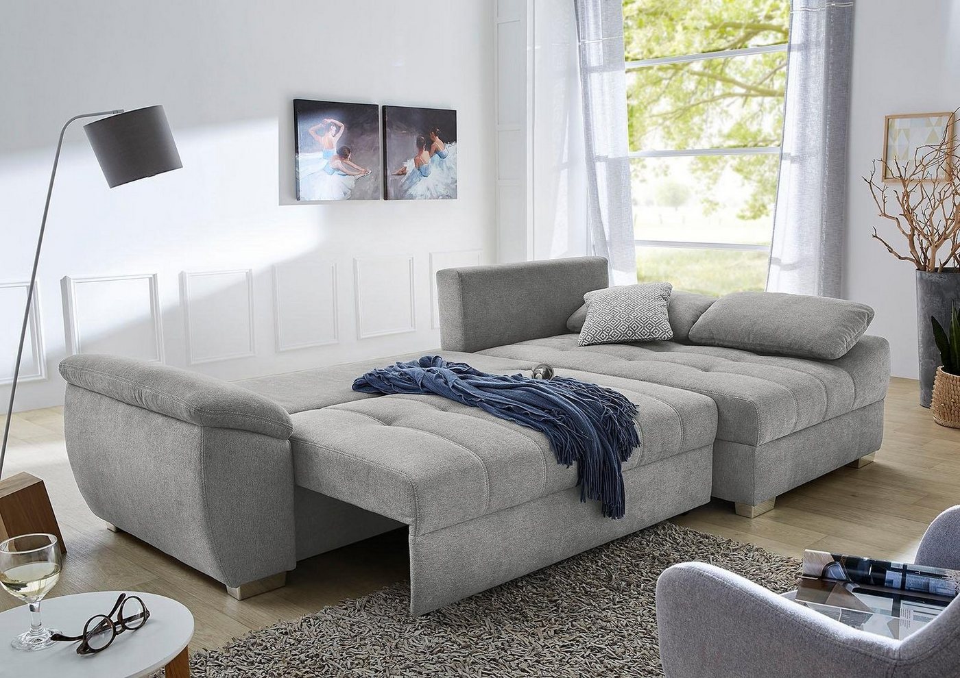Jockenhöfer Gruppe Ecksofa Alster L-Form, B: 268 cm, mit Schlaffunktion, Bettkasten & Zierkissen – Bild 2 von 5