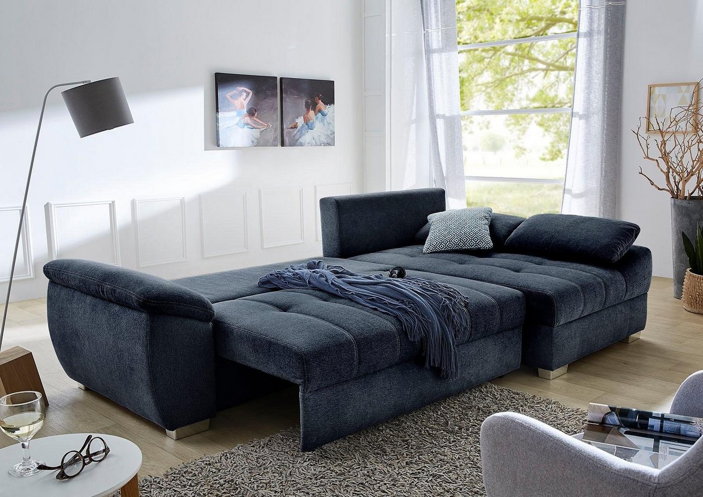 Jockenhöfer Gruppe Ecksofa Alster L-Form, B: 268 cm, mit Schlaffunktion, Bettkasten & Zierkissen – Bild 2 von 5