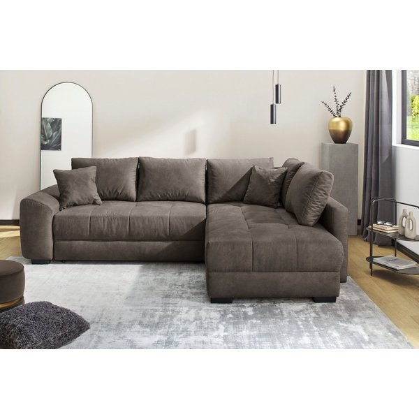 Jockenhöfer Gruppe Ecksofa Amalfi L-Form, B: 270 cm, Liegefl. 146x224 cm, Dauerschlafsofa, Couch mit Tonnentaschen-Federkern, Topper, Bettkasten & Kissen