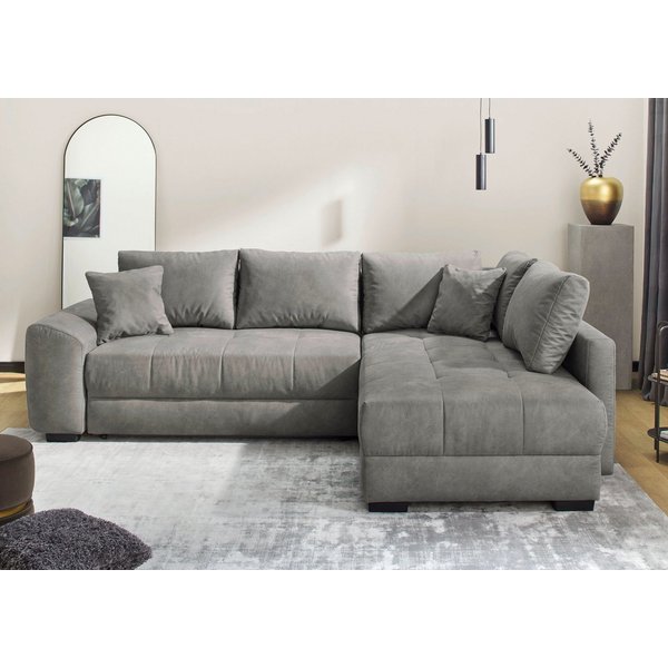 Jockenhöfer Gruppe Ecksofa Amalfi L-Form, B: 270 cm, Liegefl. 146x224 cm, Dauerschlafsofa, Couch mit Tonnentaschen-Federkern, Topper, Bettkasten & Kissen