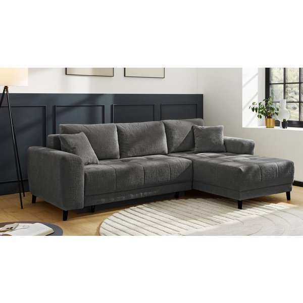Jockenhöfer Gruppe Ecksofa Beverly L-Form, Schlaffunktion und Bettkasten, inkl. Zierkissen, Couch frei stellbar, Recamiere beidseitig montierbar