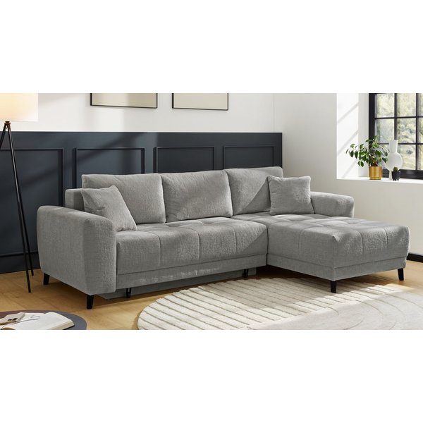 Jockenhöfer Gruppe Ecksofa Beverly L-Form, Schlaffunktion und Bettkasten, inkl. Zierkissen, Couch frei stellbar, Recamiere beidseitig montierbar