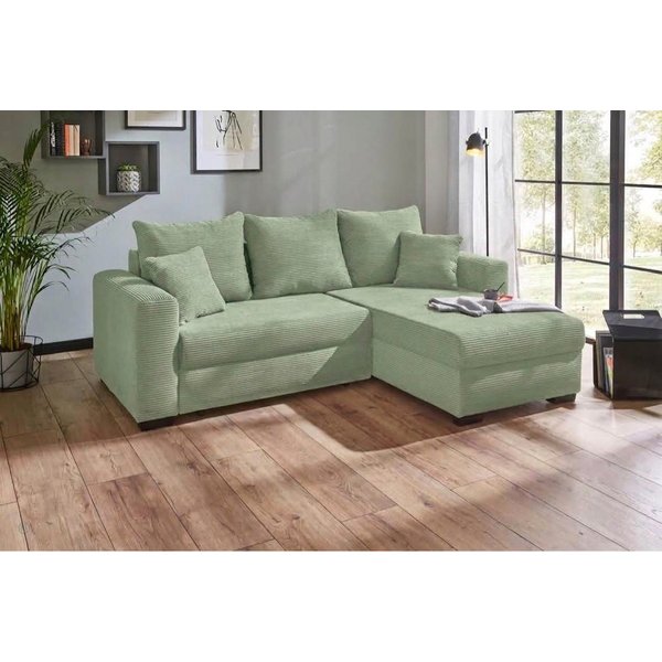 Jockenhöfer Gruppe Ecksofa Ecksofa Elmau, Größe Ottomane: L, B:235cm, optional mit Topper, mit Schlaffunktion, Topper, Bettkasten & 2 Zierkissen