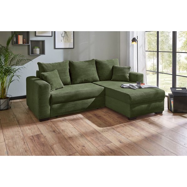 Jockenhöfer Gruppe Ecksofa Ecksofa Elmau, Größe Ottomane: L, B:235cm, optional mit Topper, mit Schlaffunktion, Topper, Bettkasten & 2 Zierkissen