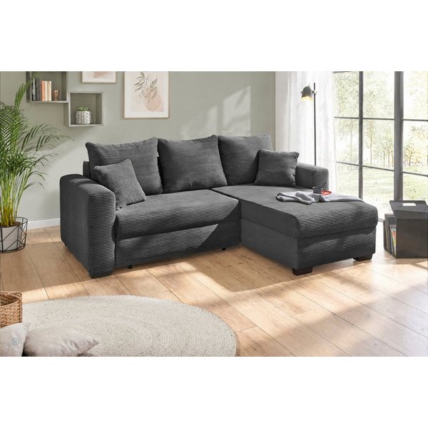 Jockenhöfer Gruppe Ecksofa Ecksofa Elmau, Größe Ottomane: L, B:235cm, optional mit Topper, mit Schlaffunktion, Bettkasten & 2 Zierkissen
