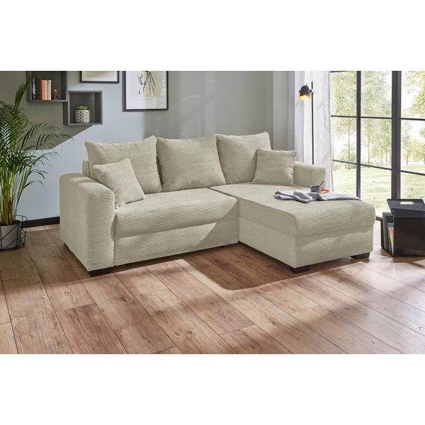 Jockenhöfer Gruppe Ecksofa Ecksofa Elmau, Größe Ottomane: L, B:235cm, optional mit Topper, mit Schlaffunktion, Topper, Bettkasten & 2 Zierkissen