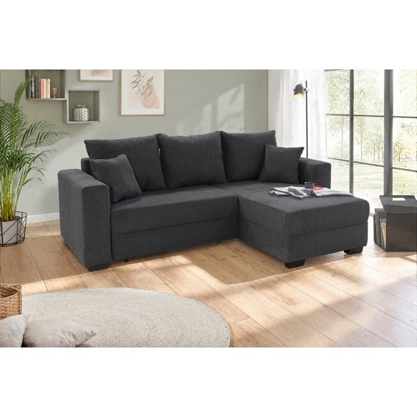 Jockenhöfer Gruppe Ecksofa Ecksofa Elmau, Größe Ottomane: L, B:235cm, optional mit Topper, mit Schlaffunktion, Bettkasten & 2 Zierkissen