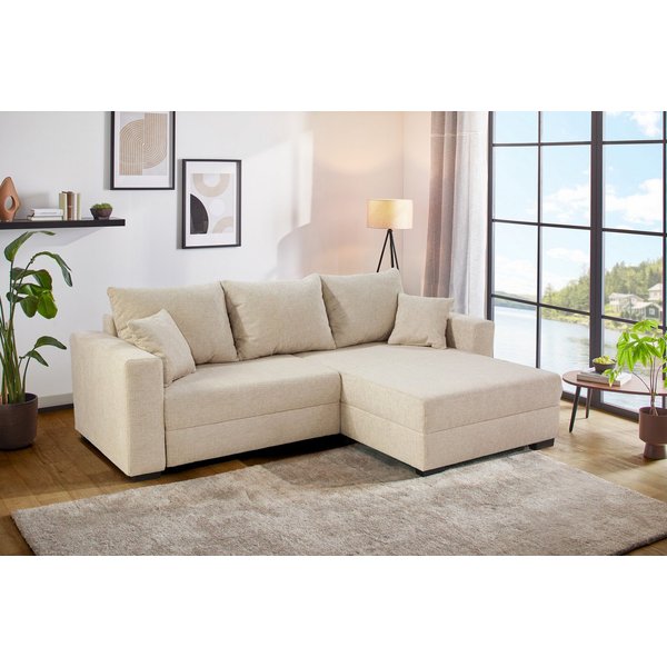Jockenhöfer Gruppe Ecksofa Ecksofa Elmau, Größe Ottomane: XL, B:261cm, mit Schlaffunktion, Bettkasten & 2 Zierkissen