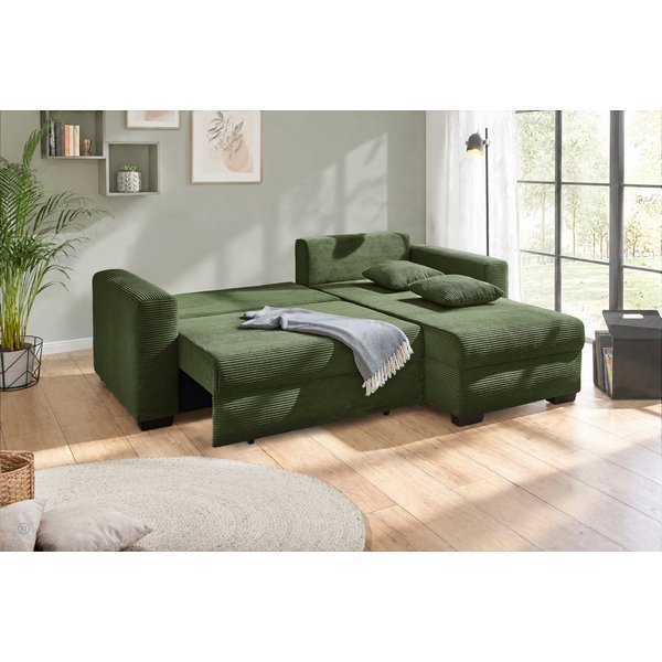 Jockenhöfer Gruppe Ecksofa Ecksofa Elmau, Größe Ottomane: L, B:235cm, optional mit Topper, mit Schlaffunktion, Bettkasten & 2 Zierkissen