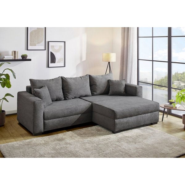 Jockenhöfer Gruppe Ecksofa Ecksofa Elmau, Größe Ottomane: XL, B:261cm, mit Schlaffunktion, Bettkasten & 2 Zierkissen