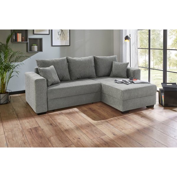 Jockenhöfer Gruppe Ecksofa Ecksofa Elmau, Größe Ottomane: L, B:235cm, optional mit Topper, mit Schlaffunktion, Topper, Bettkasten & 2 Zierkissen