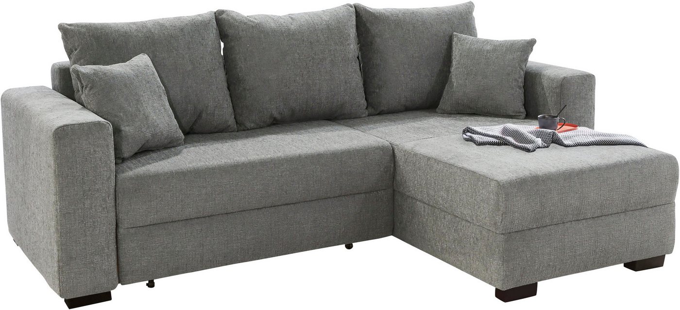 Jockenhöfer Gruppe Ecksofa Ecksofa Elmau, Größe Ottomane: L, B:235cm, optional mit Topper, mit Schlaffunktion, Topper, Bettkasten & 2 Zierkissen – Bild 3 von 5