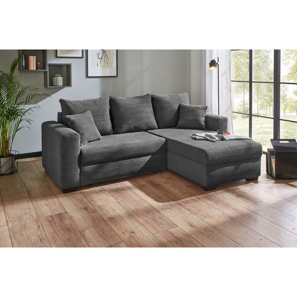 Jockenhöfer Gruppe Ecksofa Ecksofa Elmau, Größe Ottomane: L, B:235cm, optional mit Topper, mit Schlaffunktion, Topper, Bettkasten & 2 Zierkissen