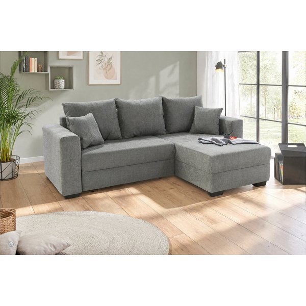 Jockenhöfer Gruppe Ecksofa Ecksofa Elmau, Größe Ottomane: L, B:235cm, optional mit Topper, mit Schlaffunktion, Bettkasten & 2 Zierkissen