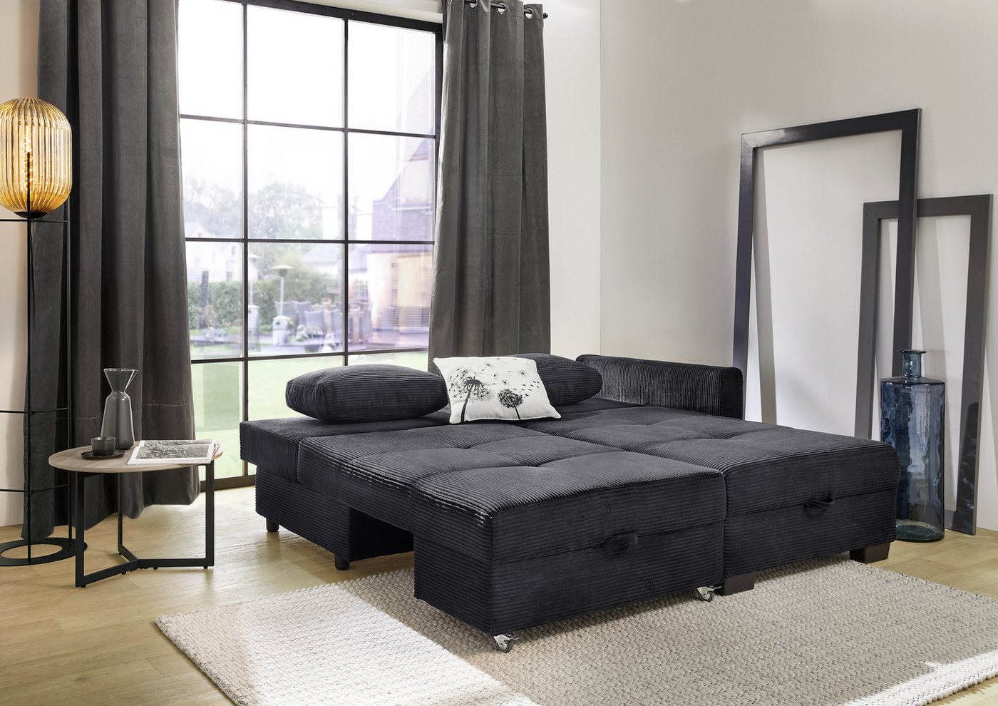 Jockenhöfer Gruppe Ecksofa Fantasy L-Form, B: 247 cm, Dreh-Schwenk-Ottomane, mit Schlaffunktion, Bettkasten & Zierkissen, wandelbar zum Big-Sofa – Bild 4 von 5