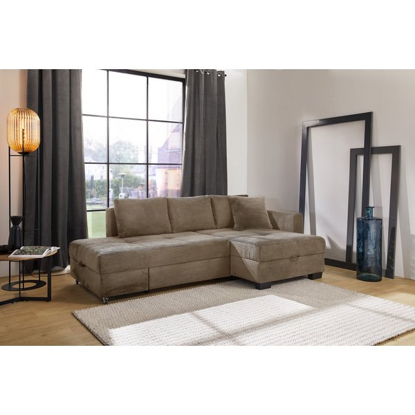 Jockenhöfer Gruppe Ecksofa Fantasy L-Form, B: 247 cm, Dreh-Schwenk-Ottomane, mit Schlaffunktion, Bettkasten & Zierkissen, wandelbar zum Big-Sofa