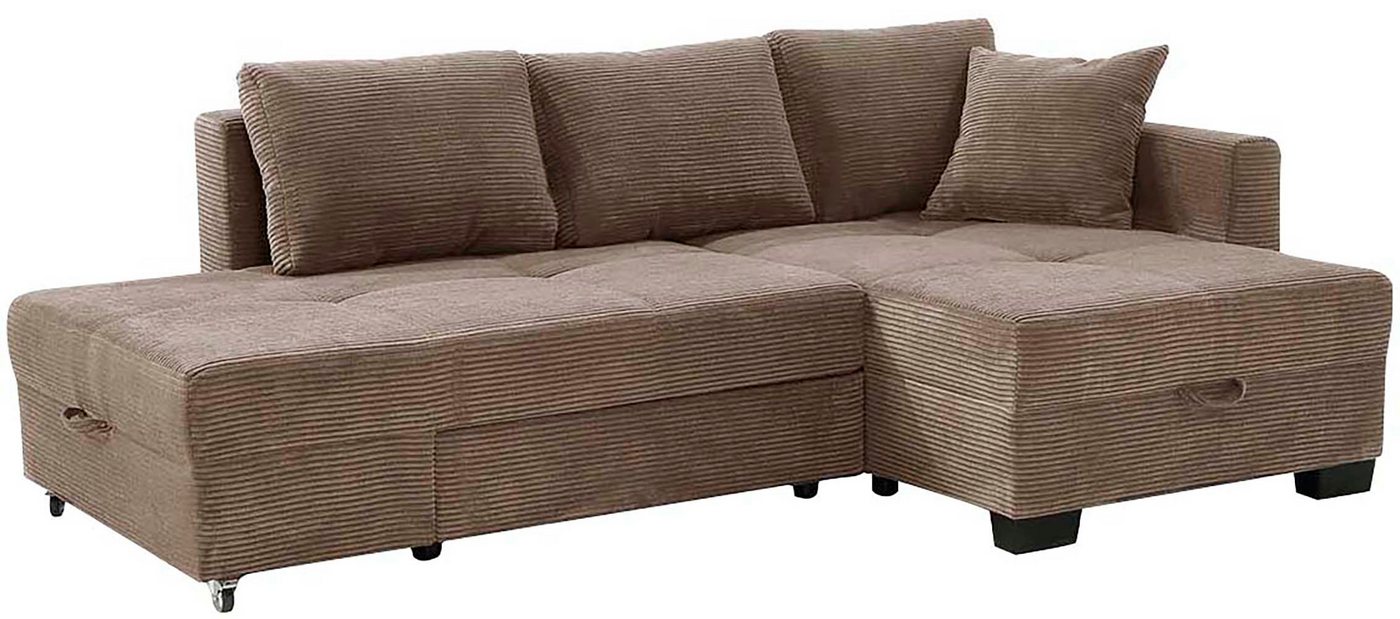 Jockenhöfer Gruppe Ecksofa Fantasy L-Form, B: 247 cm, Dreh-Schwenk-Ottomane, mit Schlaffunktion, Bettkasten & Zierkissen, wandelbar zum Big-Sofa – Bild 5 von 5