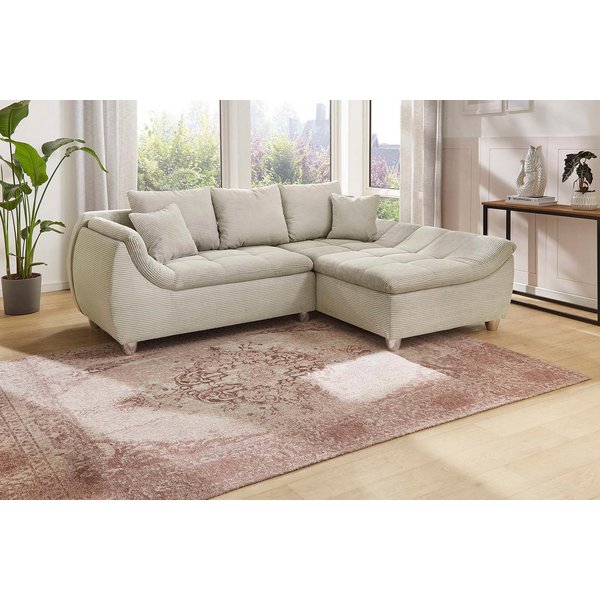 Jockenhöfer Gruppe Ecksofa Genua L-Form, B: 250 cm, mit 2 Zierkissen