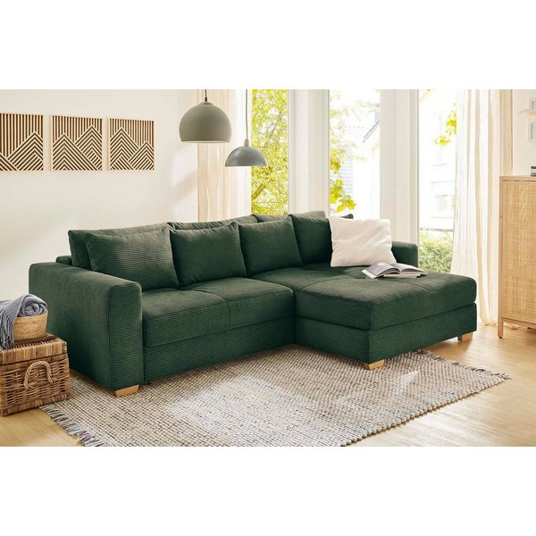 Jockenhöfer Gruppe Ecksofa Kampen L-Form, B: 288 cm, Liegefl. 153x245 cm, mit Schlaffunktion, Bettkasten & Zierkissen, Federkern