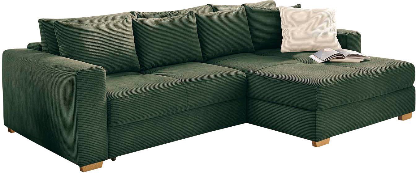 Jockenhöfer Gruppe Ecksofa Kampen L-Form, B: 288 cm, Liegefl. 153x245 cm, mit Schlaffunktion, Bettkasten & Zierkissen, Federkern – Bild 3 von 5