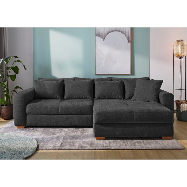 Jockenhöfer Gruppe Ecksofa Kampen L-Form, B: 288 cm, Liegefl. 153x245 cm, mit Schlaffunktion, Bettkasten & Zierkissen, Federkern